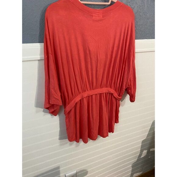 Melloday Red 3/4 Sleeve Tie Blouse - Picture 4 of 8